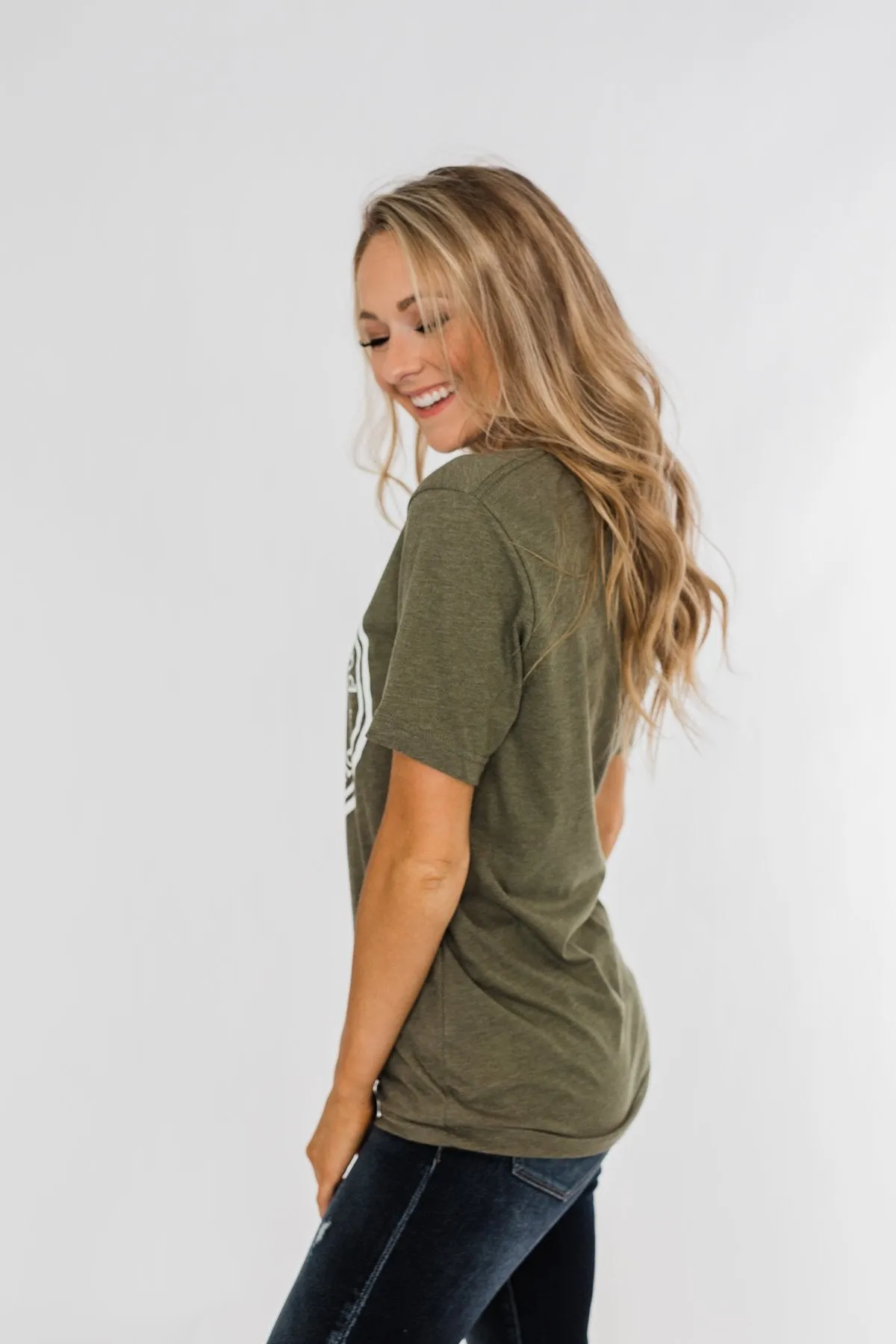 Pumpkin Spice And Everything Nice Graphic Tee- Olive