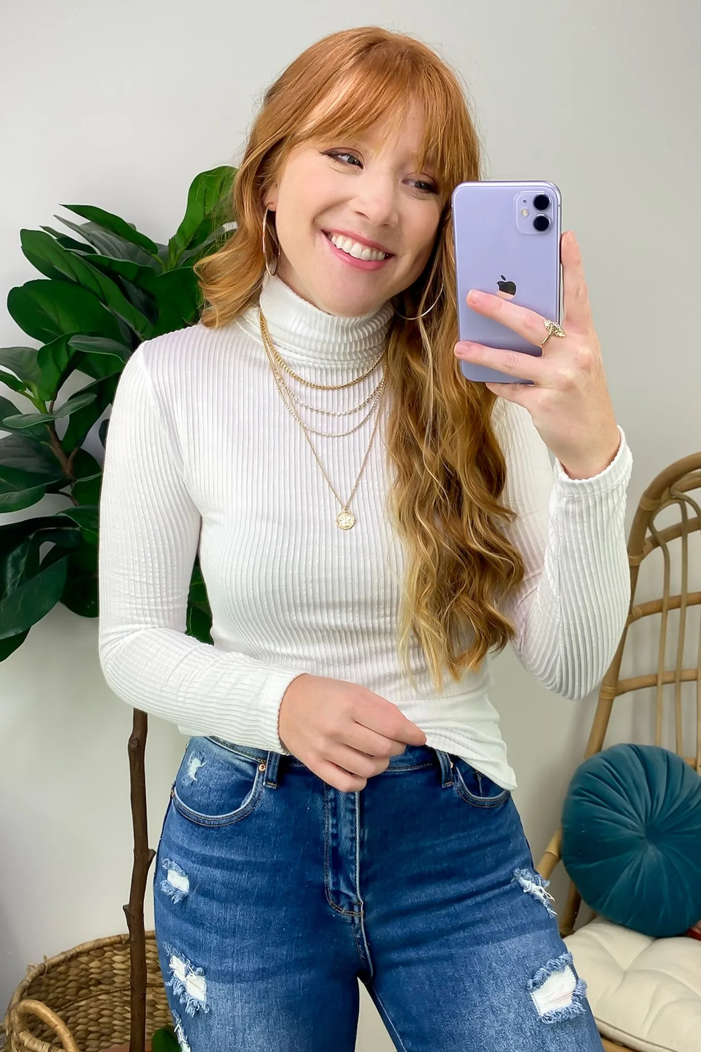 Pure Charm Ribbed Turtleneck Top - FINAL SALE