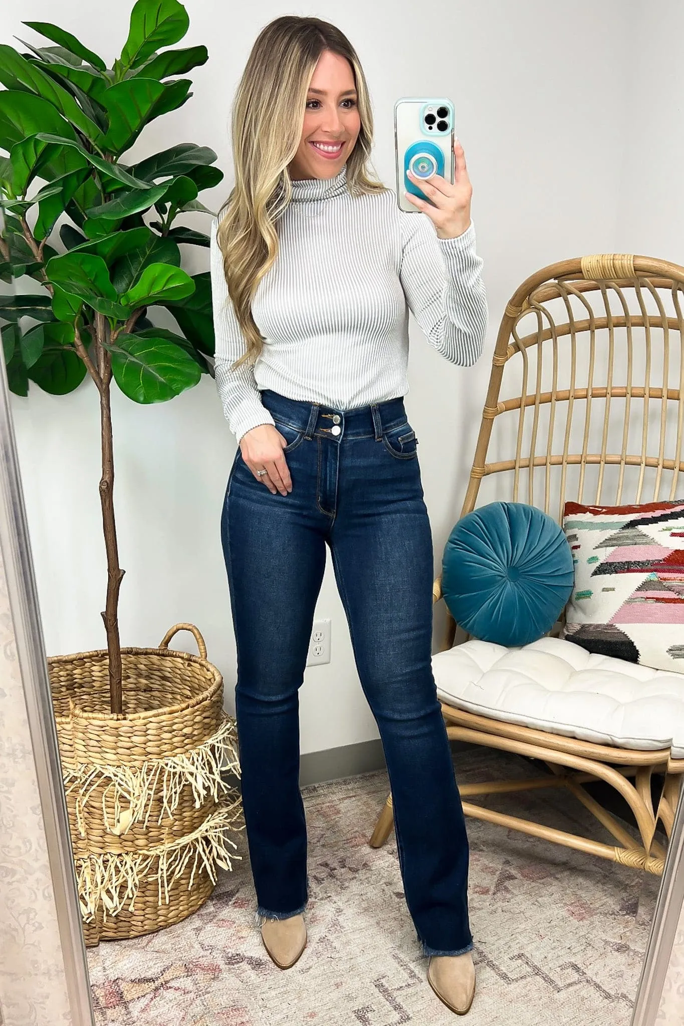 Pure Charm Ribbed Turtleneck Top - FINAL SALE