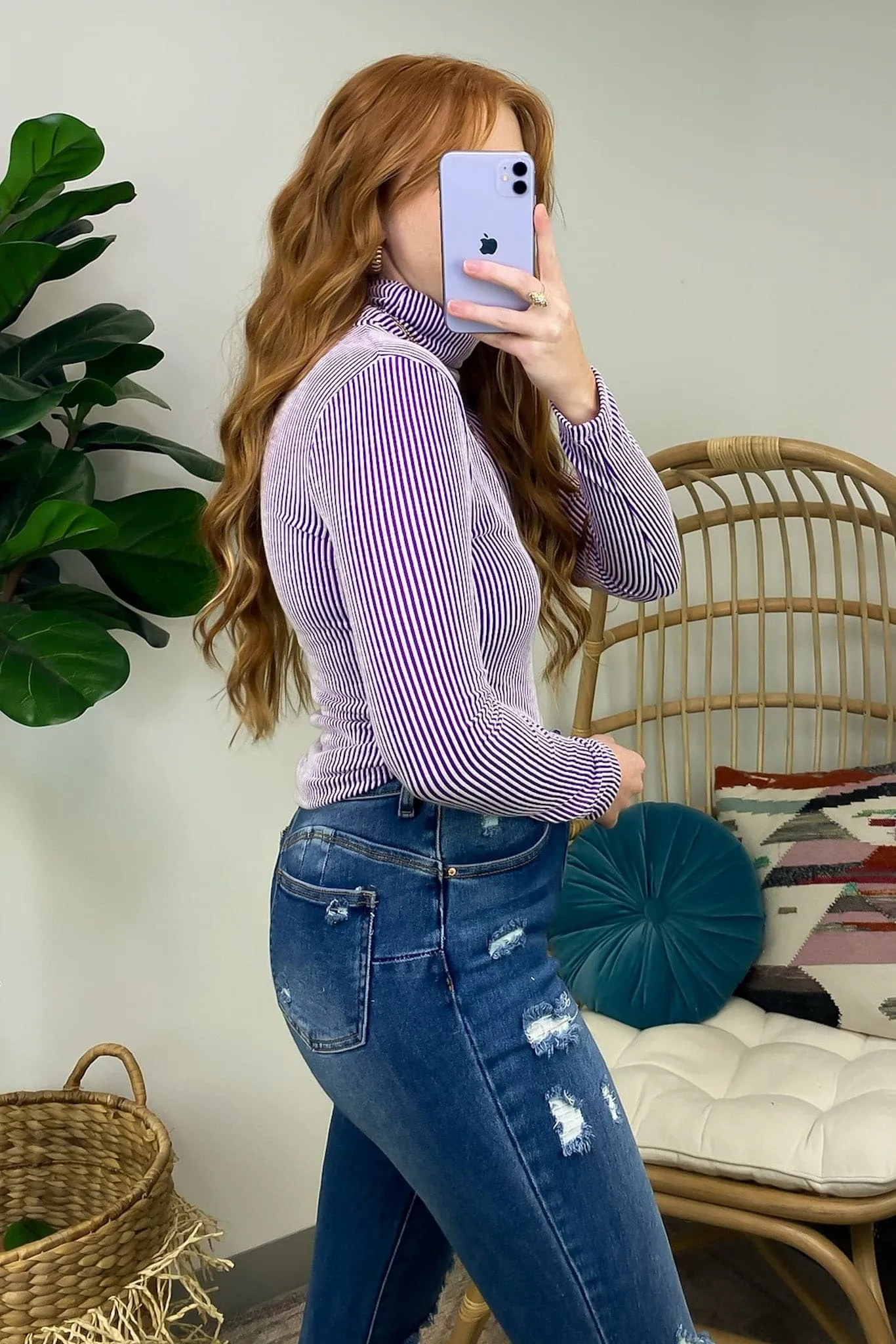 Pure Charm Ribbed Turtleneck Top - FINAL SALE