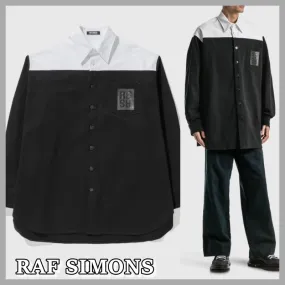 RAF SIMONS  |Button-down Monogram Street Style Long Sleeves Plain Cotton