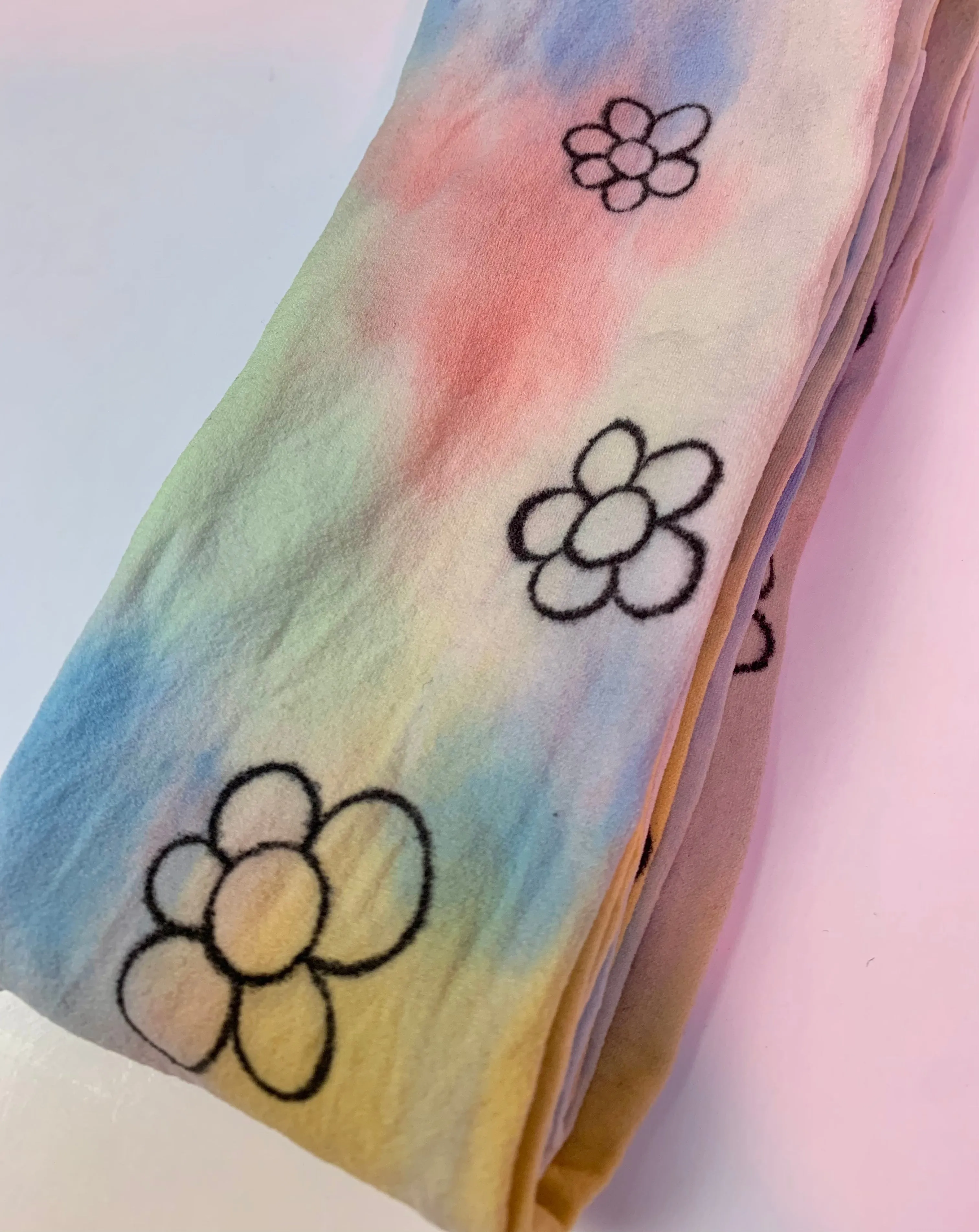 Recycled daisy rainbow dyed tights