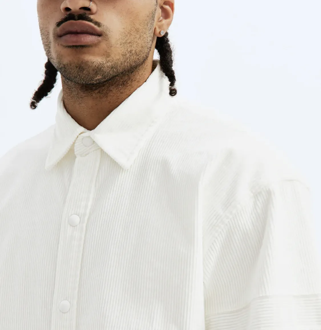 REIGNING CHAMP  |Button-down Stripes Unisex Corduroy Blended Fabrics