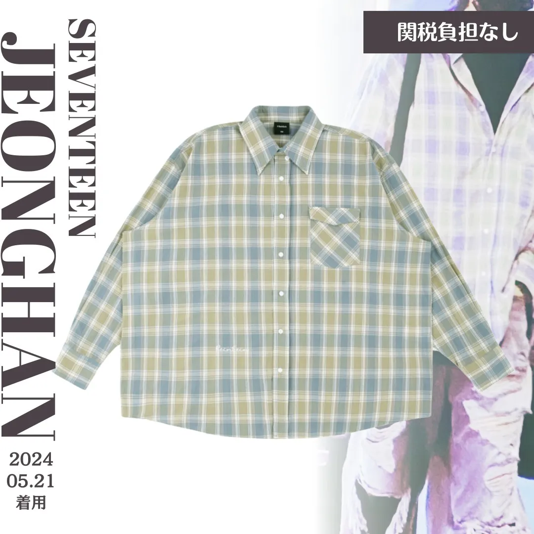 ReinSein  |Button-down Tartan Unisex Street Style Long Sleeves Cotton