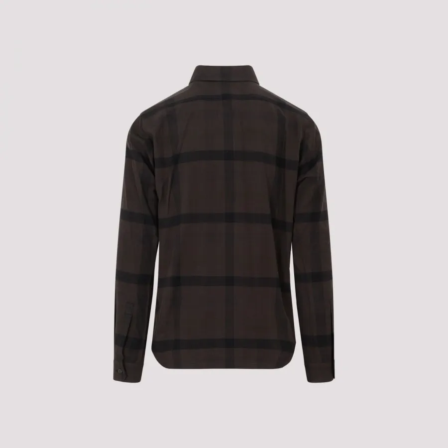 RICK OWENS  |Button-down Other Plaid Patterns Street Style Long Sleeves