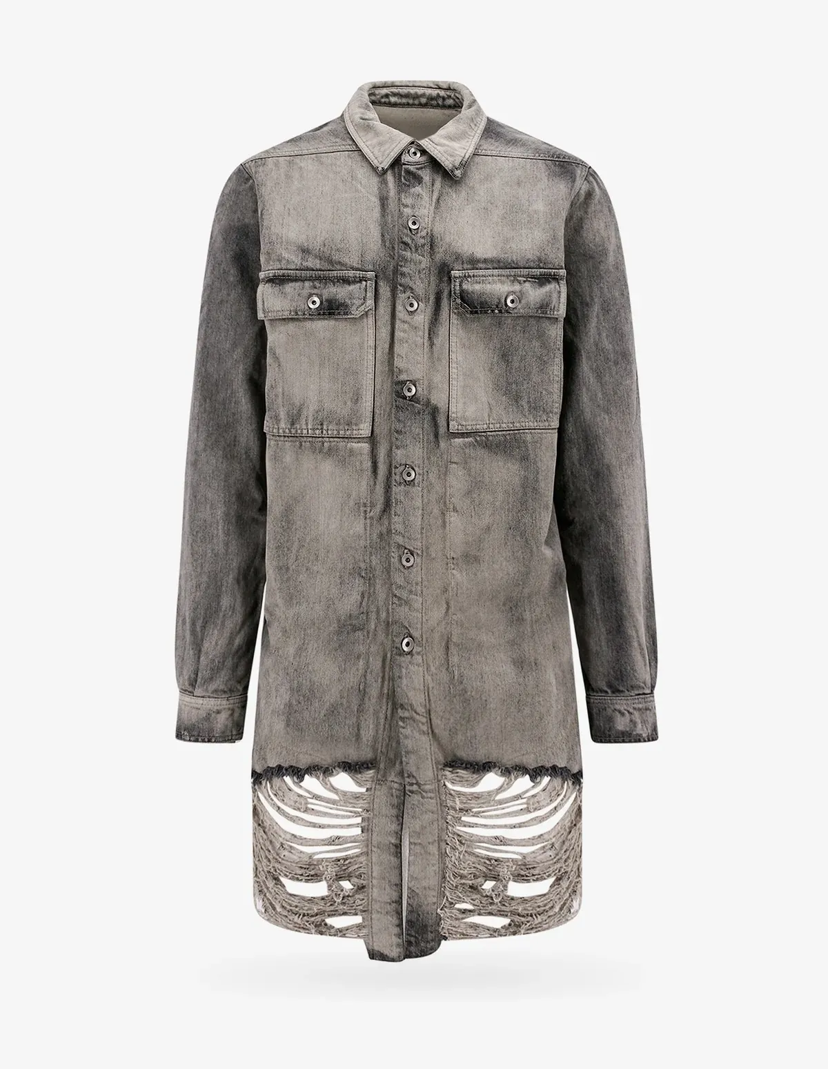 RICK OWENS  |Button-down Unisex Denim Street Style Long Sleeves Cotton