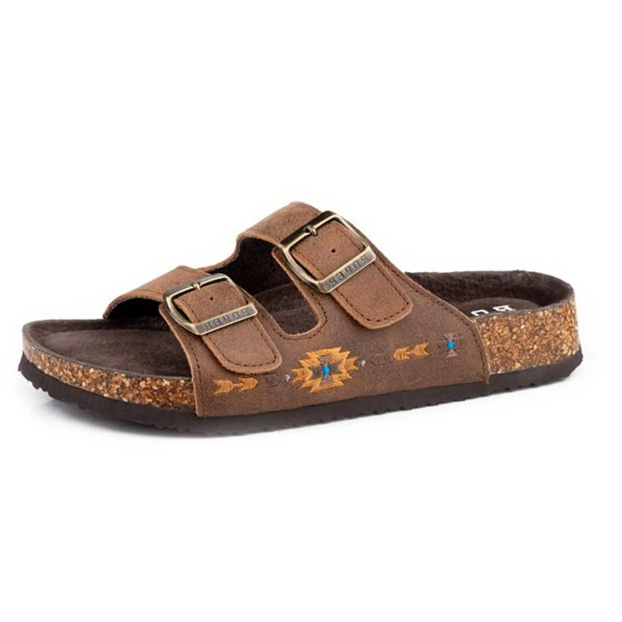 Roper Women's Brown Double Buckle Aztec Sandel