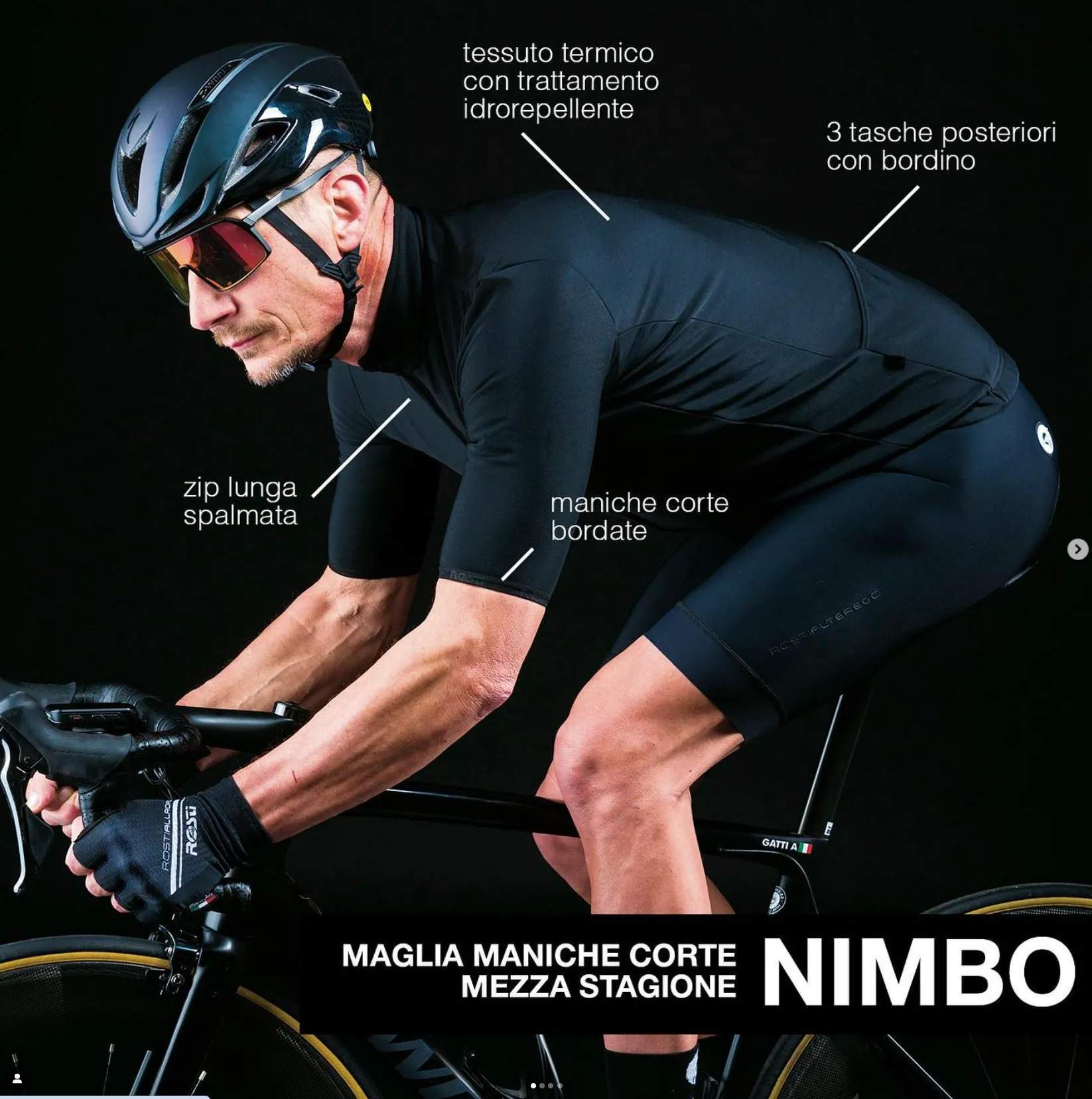 ROSTI NIMBO MENS WET WEATHER JERSEY BLACK