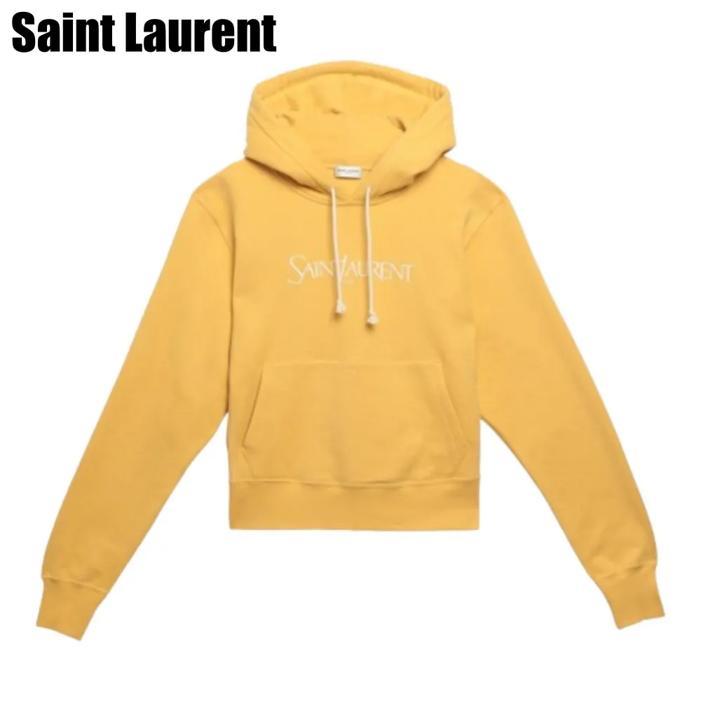 Saint Laurent  |Unisex Sweat Street Style Long Sleeves Cotton Oversized Logo