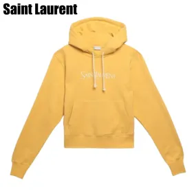 Saint Laurent  |Unisex Sweat Street Style Long Sleeves Cotton Oversized Logo