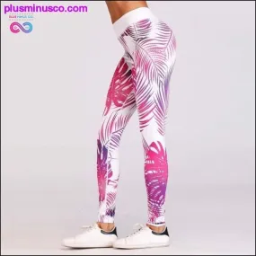 Sexy Leaf Pattern Digital Printed Skinny Long Leggings For