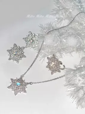 Snow night snowflakes earrings /necklace / ring