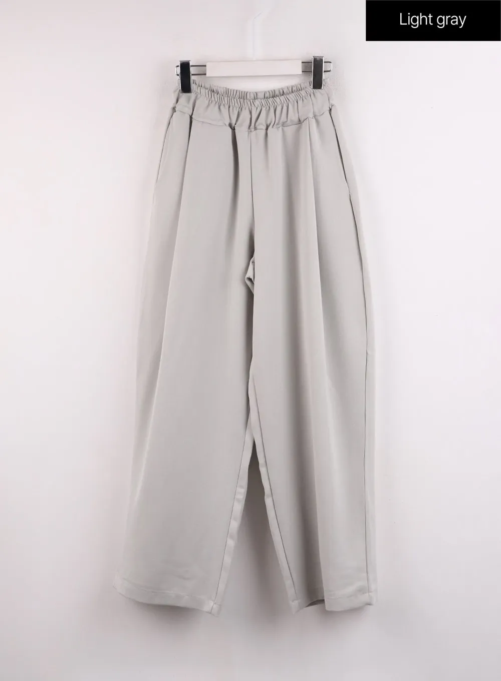 Solid Elastic Waist Trousers IF402