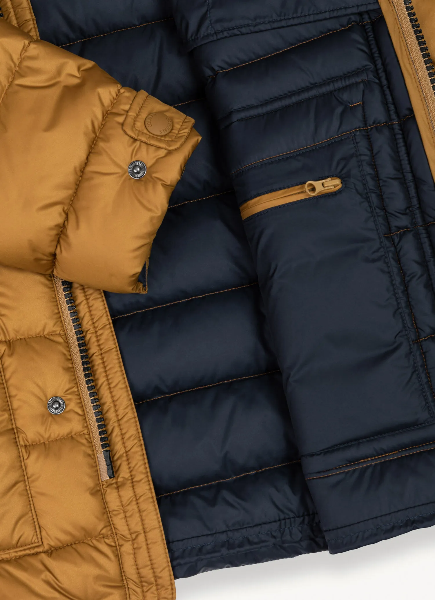 Sporty hooded down jacket-