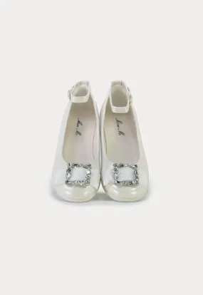 Square Crystals Vamp PU Leather Shoes