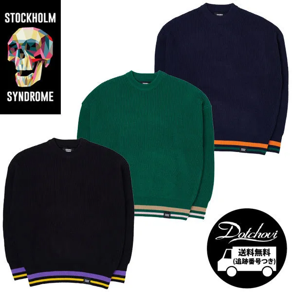 STOCKHOLM SYNDROME  |Crew Neck Unisex Street Style Long Sleeves Cotton Logo