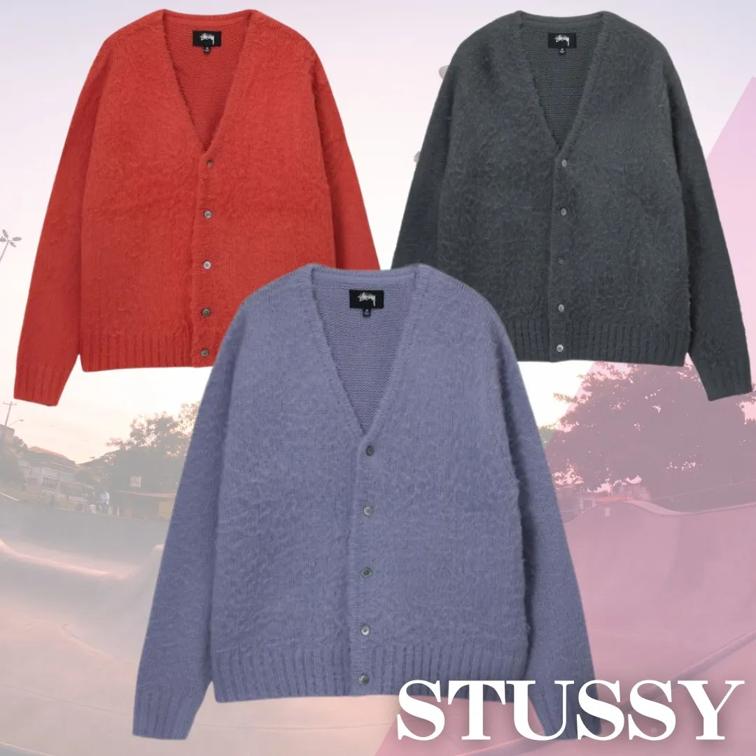 STUSSY  |Button-down Street Style Plain Oversized Front Button