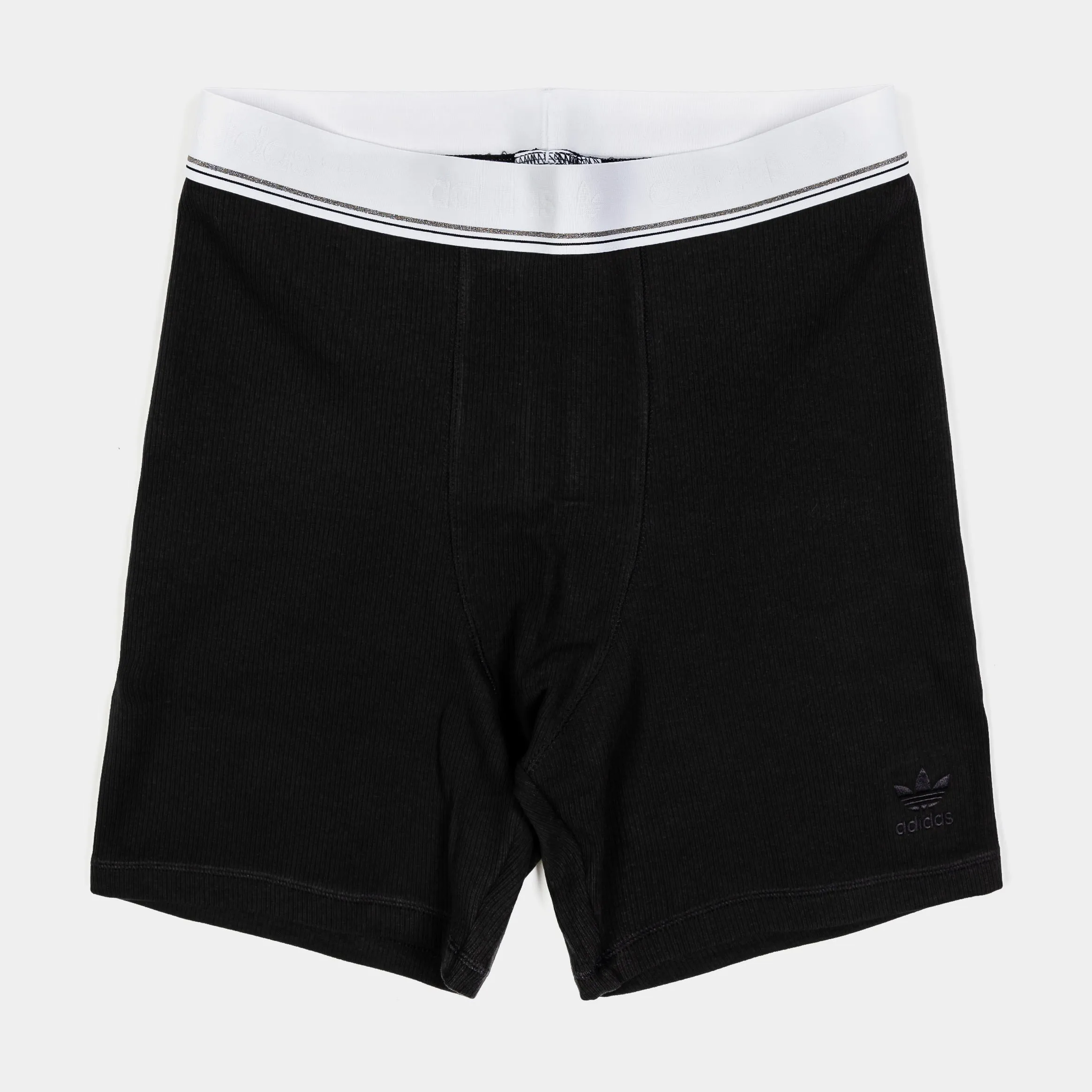 Tape Ribbed Womens Shorts (Black/White)