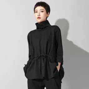 Tsyua Drawstring Turtleneck Sweatshirt