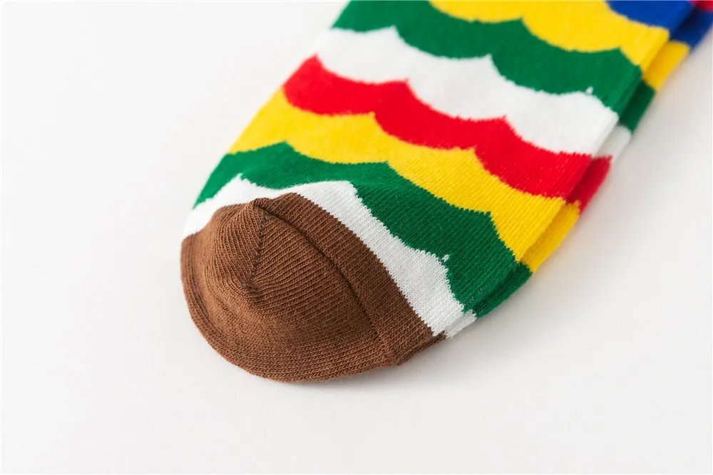 Unisex Winter Fashion Rainbow Print Colorful Funny Art Dress Socks