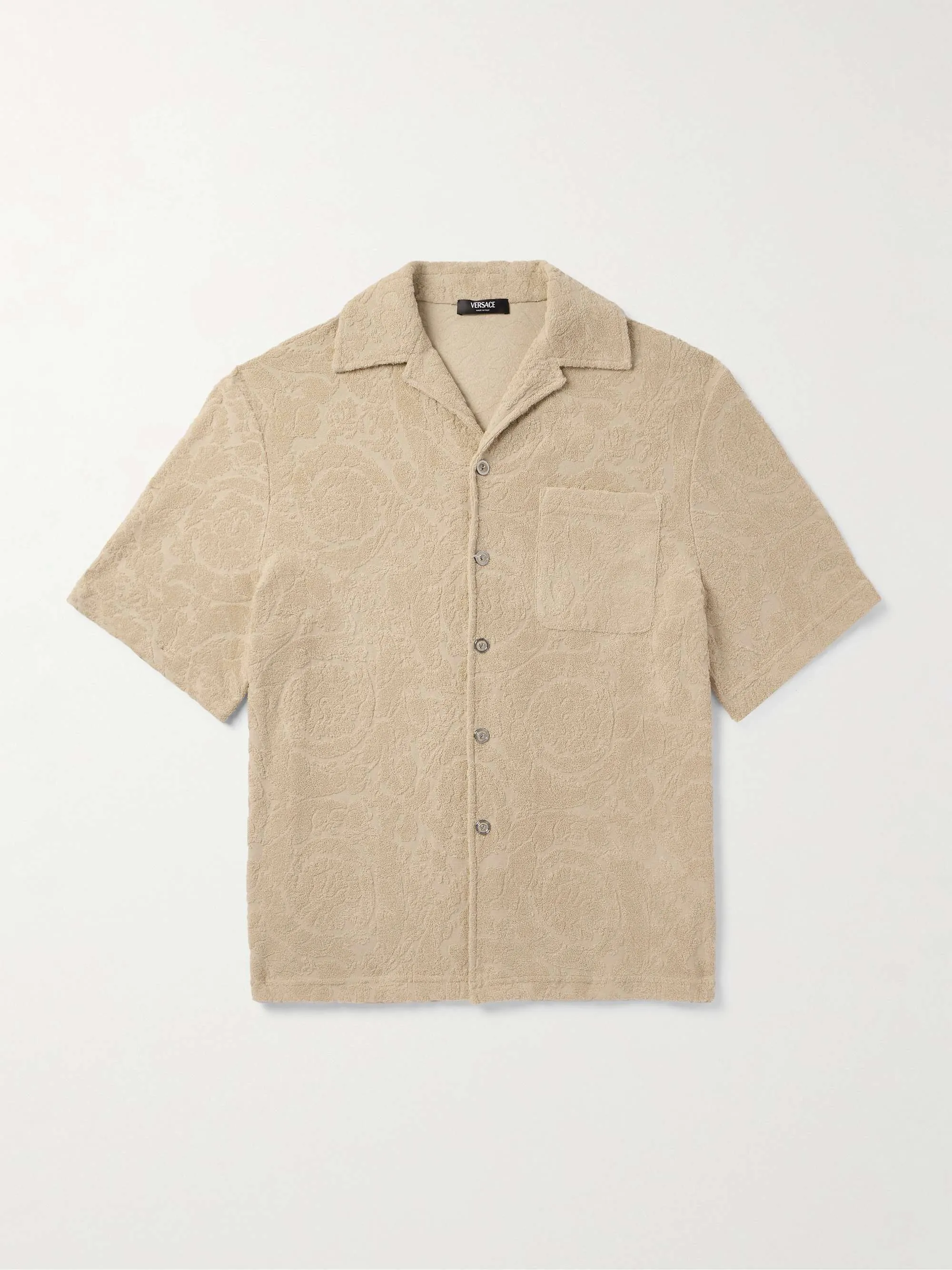 VERSACE  |Button-down Monogram Unisex Street Style Cotton