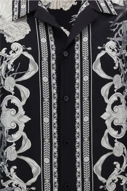 VERSACE  |Button-down Paisley Monogram Tropical Patterns Unisex Silk