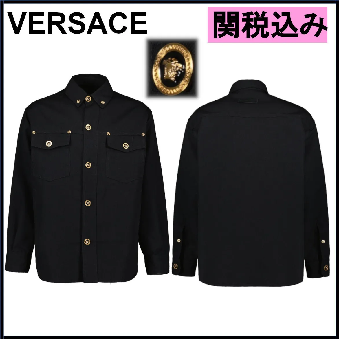 VERSACE  |Button-down Wool Street Style Long Sleeves Oversized Bridal