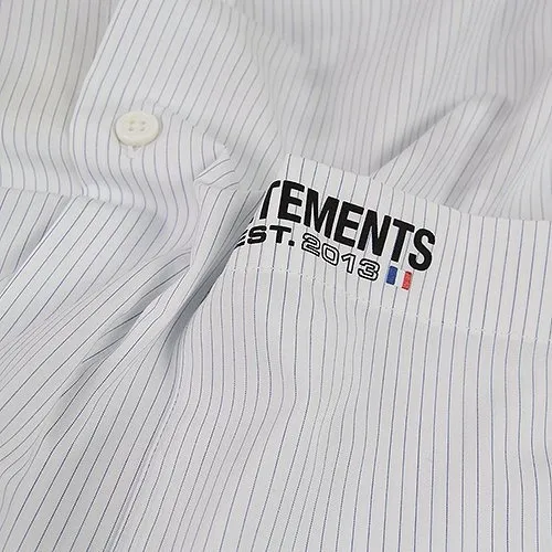 VETEMENTS  |Button-down Stripes Unisex Street Style Long Sleeves Cotton