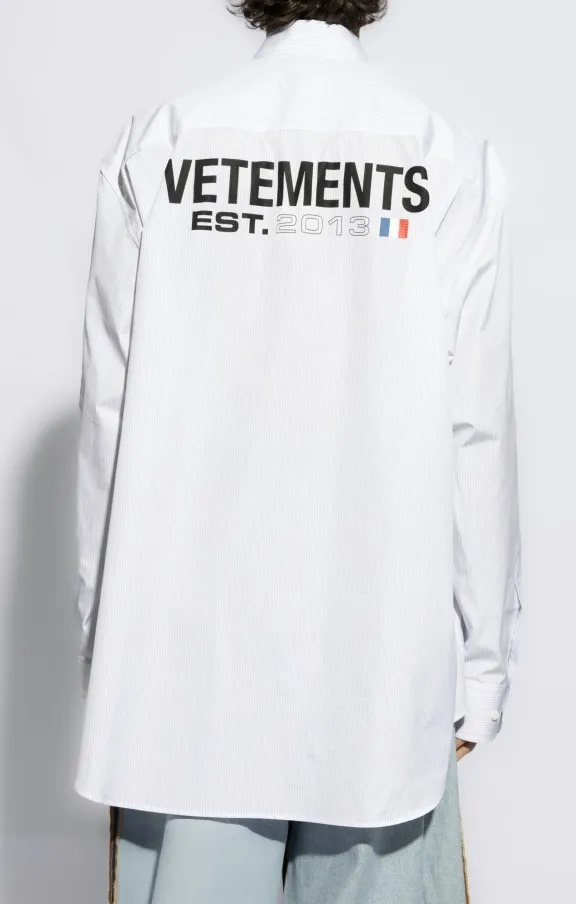 VETEMENTS  |Button-down Stripes Unisex Street Style Long Sleeves Cotton