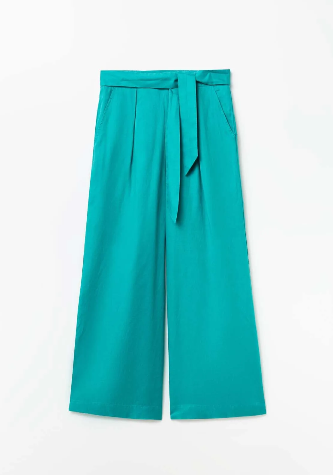 Wide-leg tencel trousers