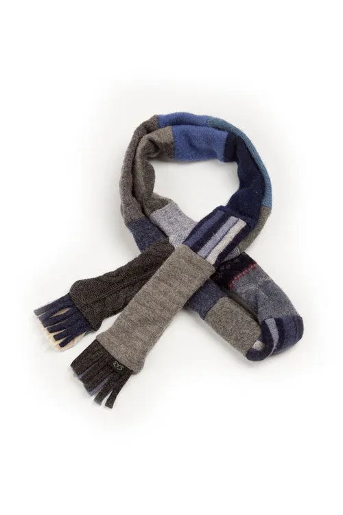 Wool Skinny Scarf in Denim