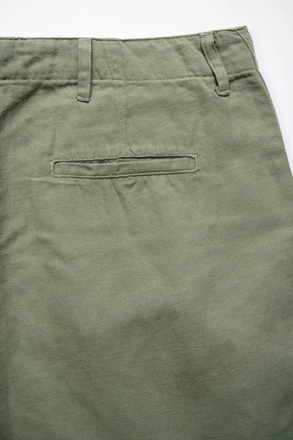 Wythe Flat Front Slub Cotton/Linen Twill Chinos - Faded Olive