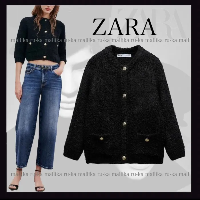 ZARA  |DRAWSTRING KNIT CARDIGAN